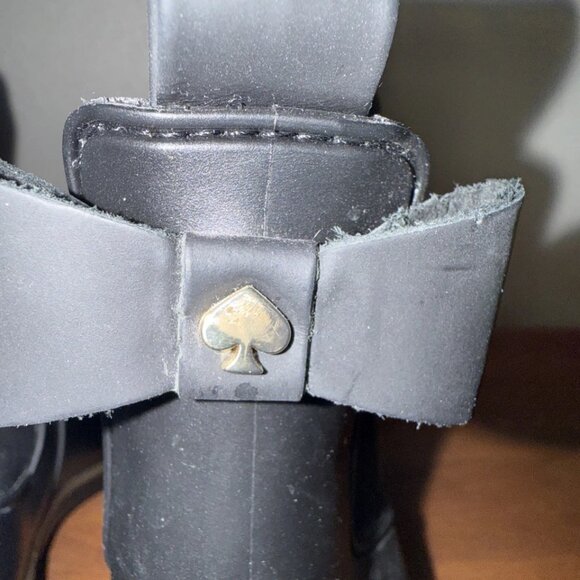 Classic Black Kate Spade Edimburg Bow Rain Booties Size 8 - Picture 6 of 8